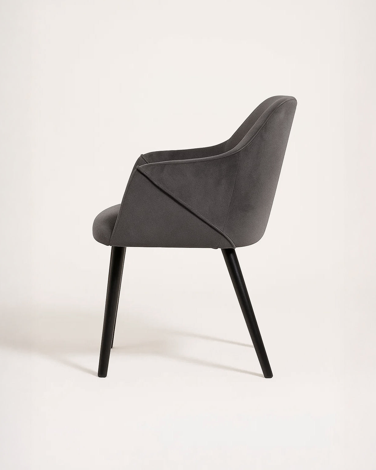 Bonanova Velvet Dining Chair (Granite Grey Fabric) – Modern Upholstered Dining Chair with Armrests - Marcel Olsen