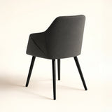 Bonanova Velvet Dining Chair (Granite Grey Fabric) – Modern Upholstered Dining Chair with Armrests - Marcel Olsen