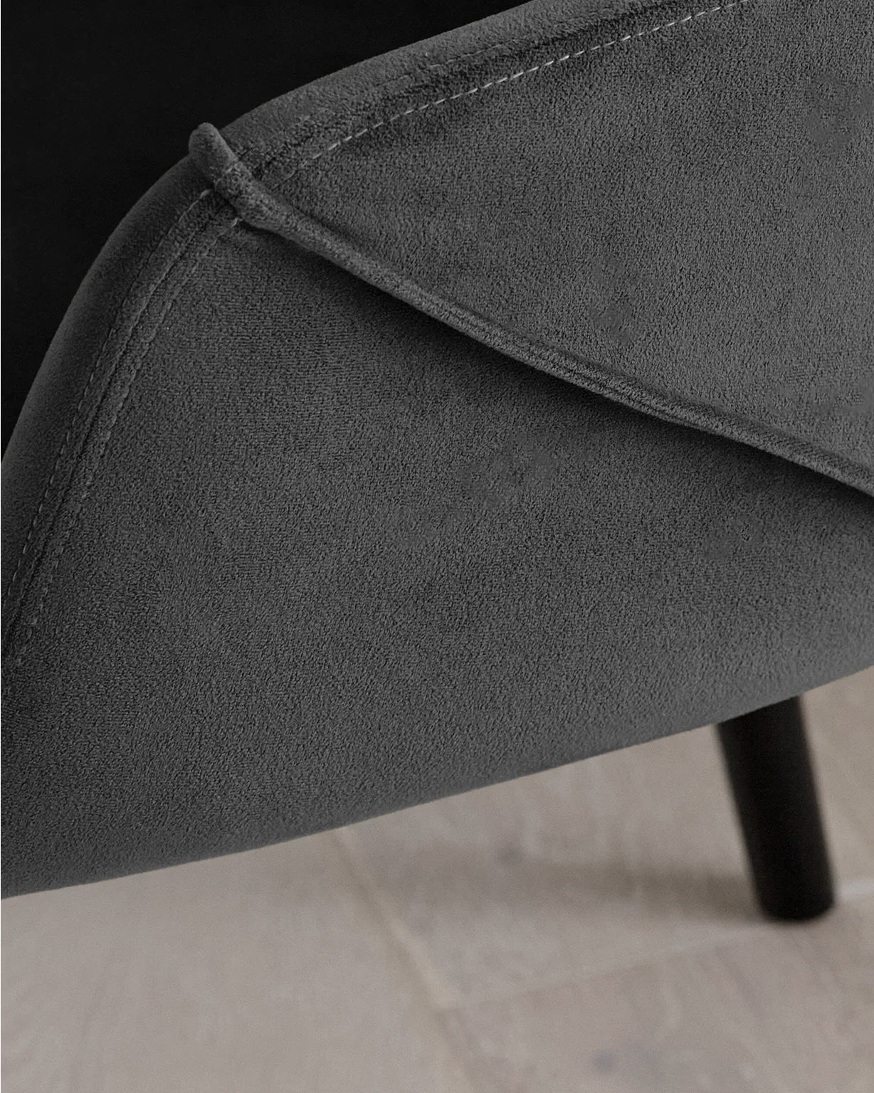 Bonanova Velvet Dining Chair (Granite Grey Fabric) – Modern Upholstered Dining Chair with Armrests - Marcel Olsen