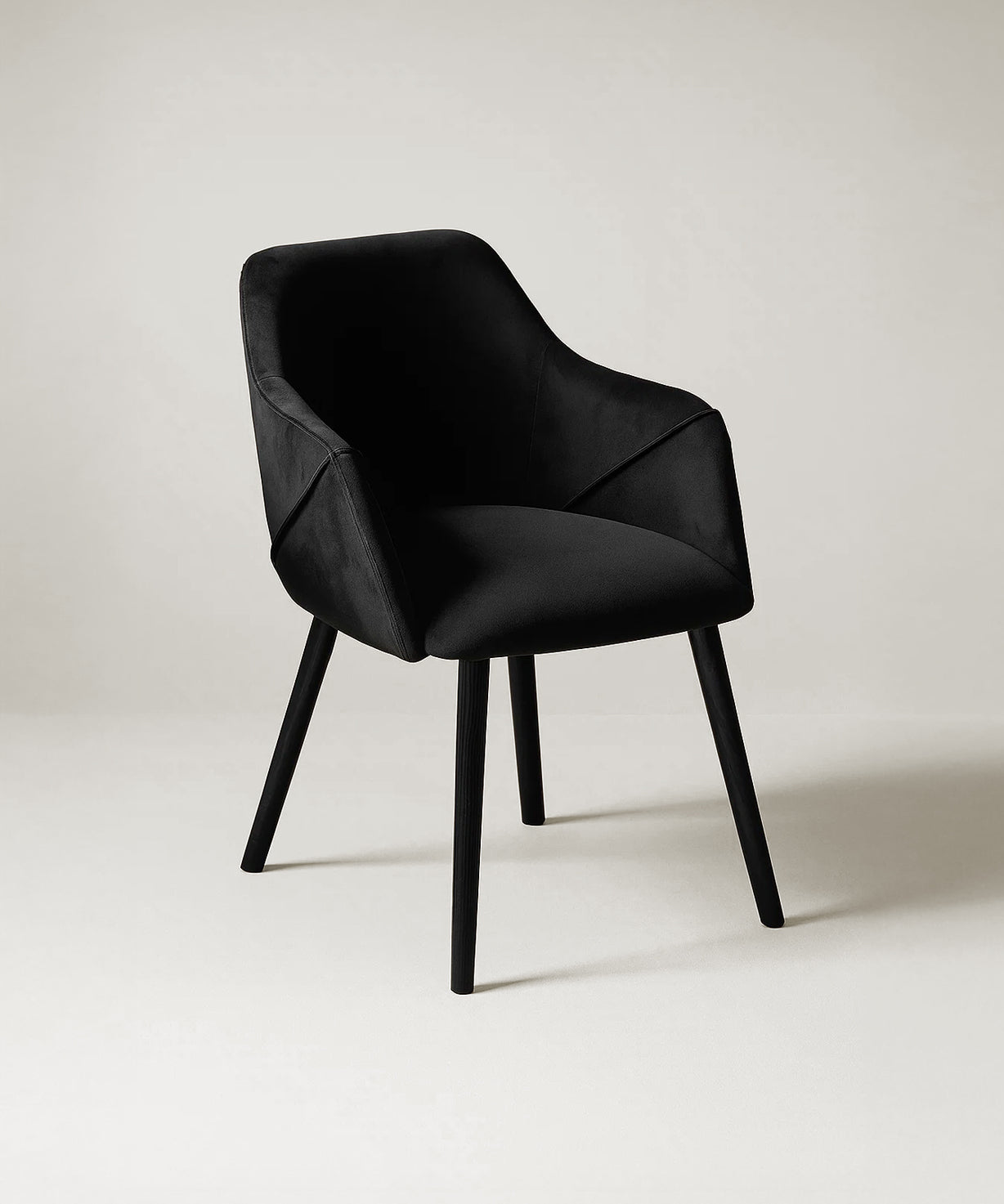 Bonanova Velvet Dining Chair (Noir Black Fabric) – Modern Upholstered Dining Chair with Armrests - Marcel Olsen