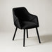 Bonanova Velvet Dining Chair (Noir Black Fabric) – Modern Upholstered Dining Chair with Armrests - Marcel Olsen