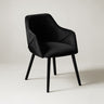 Bonanova Velvet Dining Chair (Noir Black Fabric) – Modern Upholstered Dining Chair with Armrests - Marcel Olsen