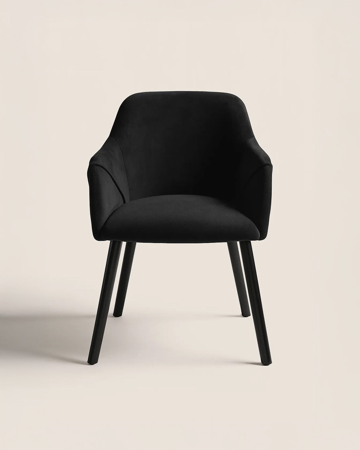 Bonanova Velvet Dining Chair (Noir Black Fabric) – Modern Upholstered Dining Chair with Armrests - Marcel Olsen
