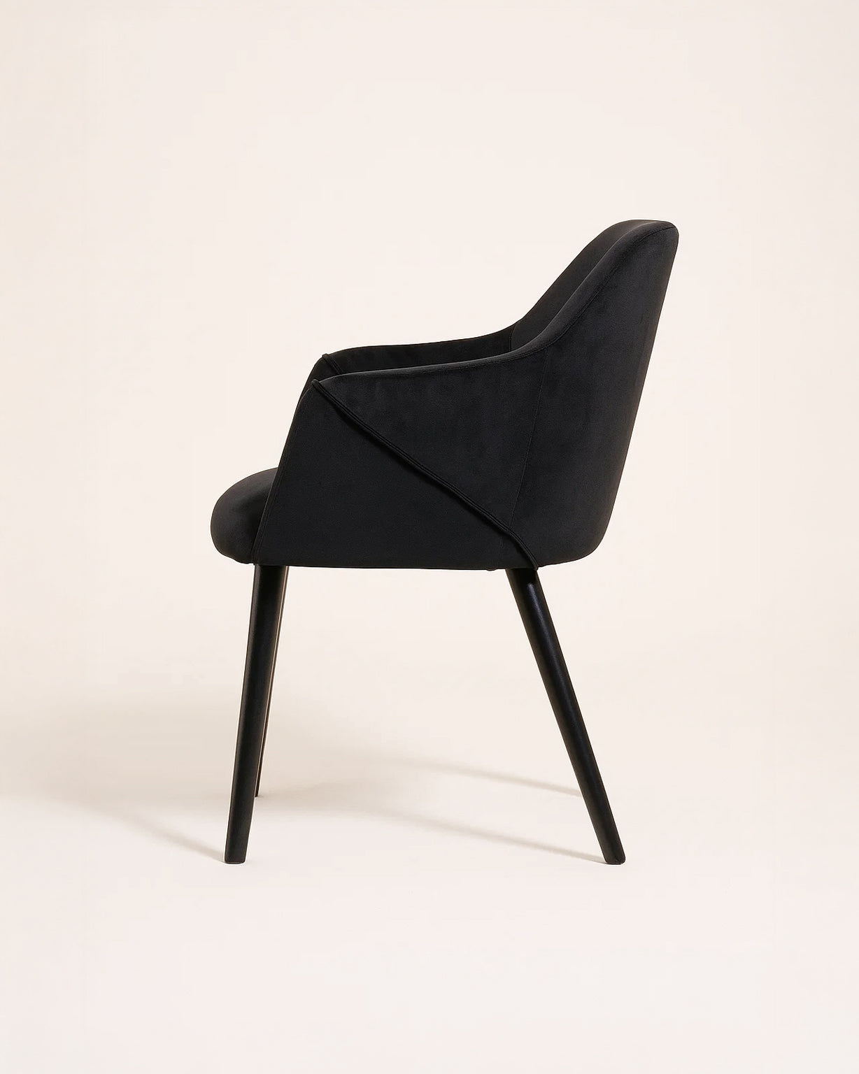 Bonanova Velvet Dining Chair (Noir Black Fabric) – Modern Upholstered Dining Chair with Armrests - Marcel Olsen