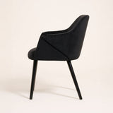 Bonanova Velvet Dining Chair (Noir Black Fabric) – Modern Upholstered Dining Chair with Armrests - Marcel Olsen