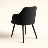 Bonanova Velvet Dining Chair (Noir Black Fabric) – Modern Upholstered Dining Chair with Armrests - Marcel Olsen