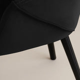 Bonanova Velvet Dining Chair (Noir Black Fabric) – Modern Upholstered Dining Chair with Armrests - Marcel Olsen