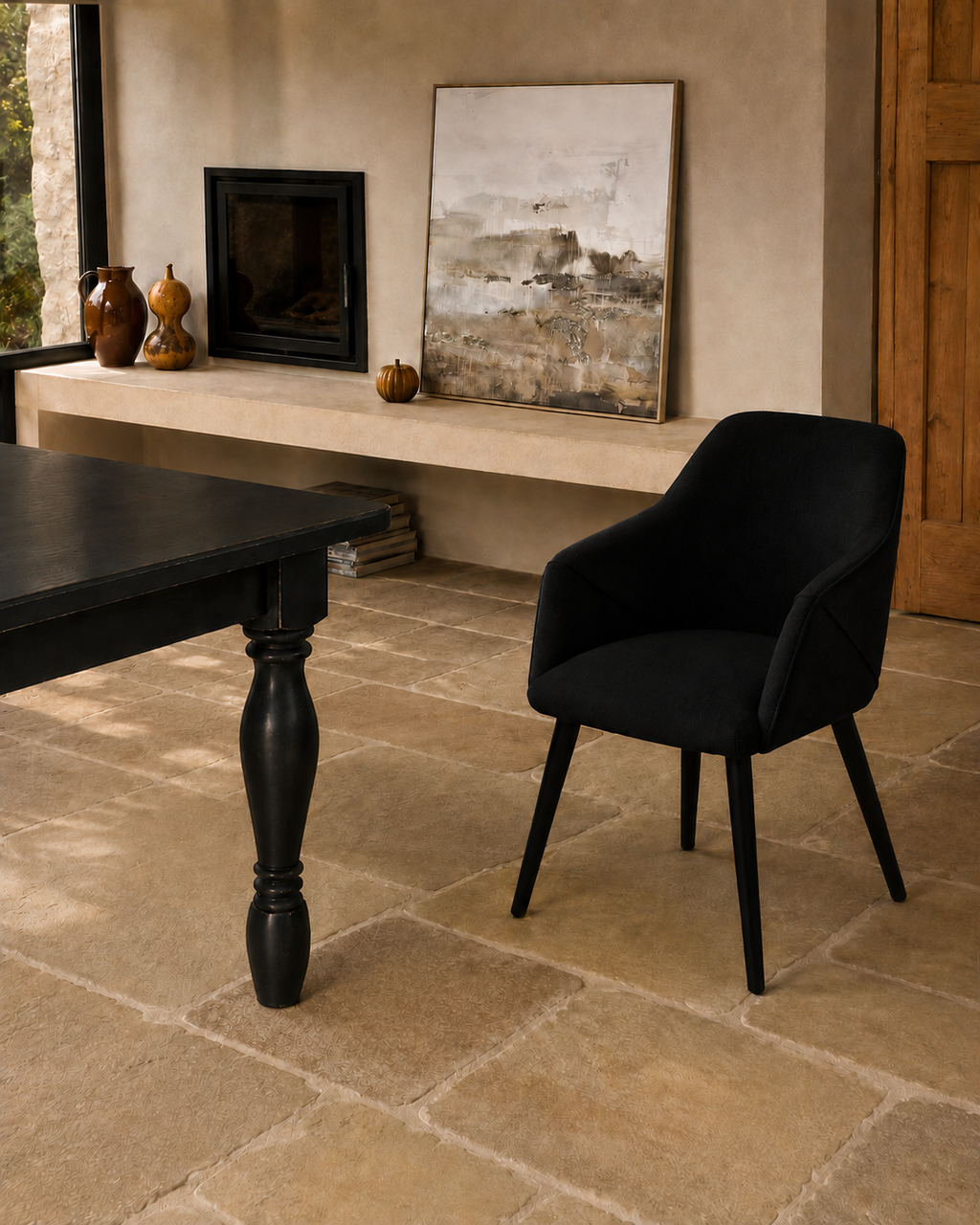 Bonanova Velvet Dining Chairs – Set of 4 (Noir Black Fabric) – Outlet - Marcel Olsen