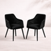Bonanova Velvet Dining Chair – Set of 2 (Noir Black Fabric) – Outlet - Marcel Olsen