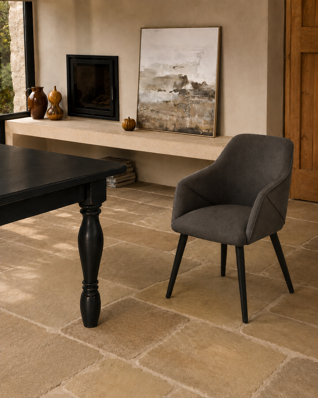 Bonanova Velvet Dining Chairs – Set of 4 (Pebble Velvet) – Outlet - Marcel Olsen