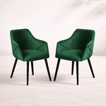Bonanova Velvet Dining Chair – Set of 2 (Verdigris Green Fabric) – Outlet - Marcel Olsen