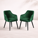 Bonanova Velvet Dining Chair – Set of 2 (Verdigris Green Fabric) – Outlet - Marcel Olsen