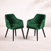Bonanova Velvet Dining Chair – Set of 2 (Verdigris Green Fabric) – Outlet - Marcel Olsen