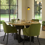 Bonanova Velvet Dining Chair (Verdigris Green Fabric) – Modern Upholstered Dining Chair with Armrests - Marcel Olsen