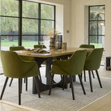 Bonanova Velvet Dining Chair (Verdigris Green Fabric) – Modern Upholstered Dining Chair with Armrests - Marcel Olsen