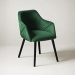 Bonanova Velvet Dining Chair (Verdigris Green Fabric) – Modern Upholstered Dining Chair with Armrests - Marcel Olsen
