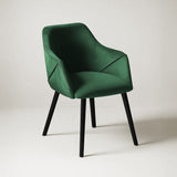 Bonanova Velvet Dining Chair (Verdigris Green Fabric) – Modern Upholstered Dining Chair with Armrests - Marcel Olsen