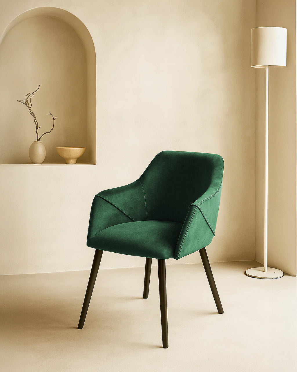 Bonanova Velvet Dining Chair – Set of 2 (Verdigris Green Fabric) – Outlet - Marcel Olsen