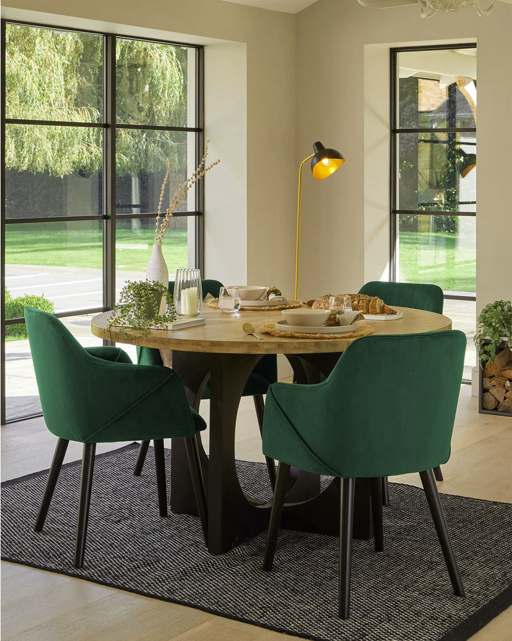 Bonanova Velvet Dining Chair – Set of 2 (Verdigris Green Fabric) – Outlet - Marcel Olsen