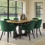 Bonanova Velvet Dining Chair (Verdigris Green Fabric) – Modern Upholstered Dining Chair with Armrests - Marcel Olsen