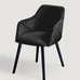 Bonanova Velvet Dining Chair (Noir Black Fabric) – Modern Upholstered Dining Chair with Armrests - Marcel Olsen