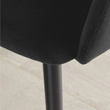 Bonanova Velvet Dining Chair (Noir Black Fabric) – Modern Upholstered Dining Chair with Armrests - Marcel Olsen