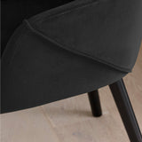 Bonanova Velvet Dining Chair (Noir Black Fabric) – Modern Upholstered Dining Chair with Armrests - Marcel Olsen