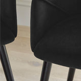 Bonanova Velvet Dining Chair (Noir Black Fabric) – Modern Upholstered Dining Chair with Armrests - Marcel Olsen