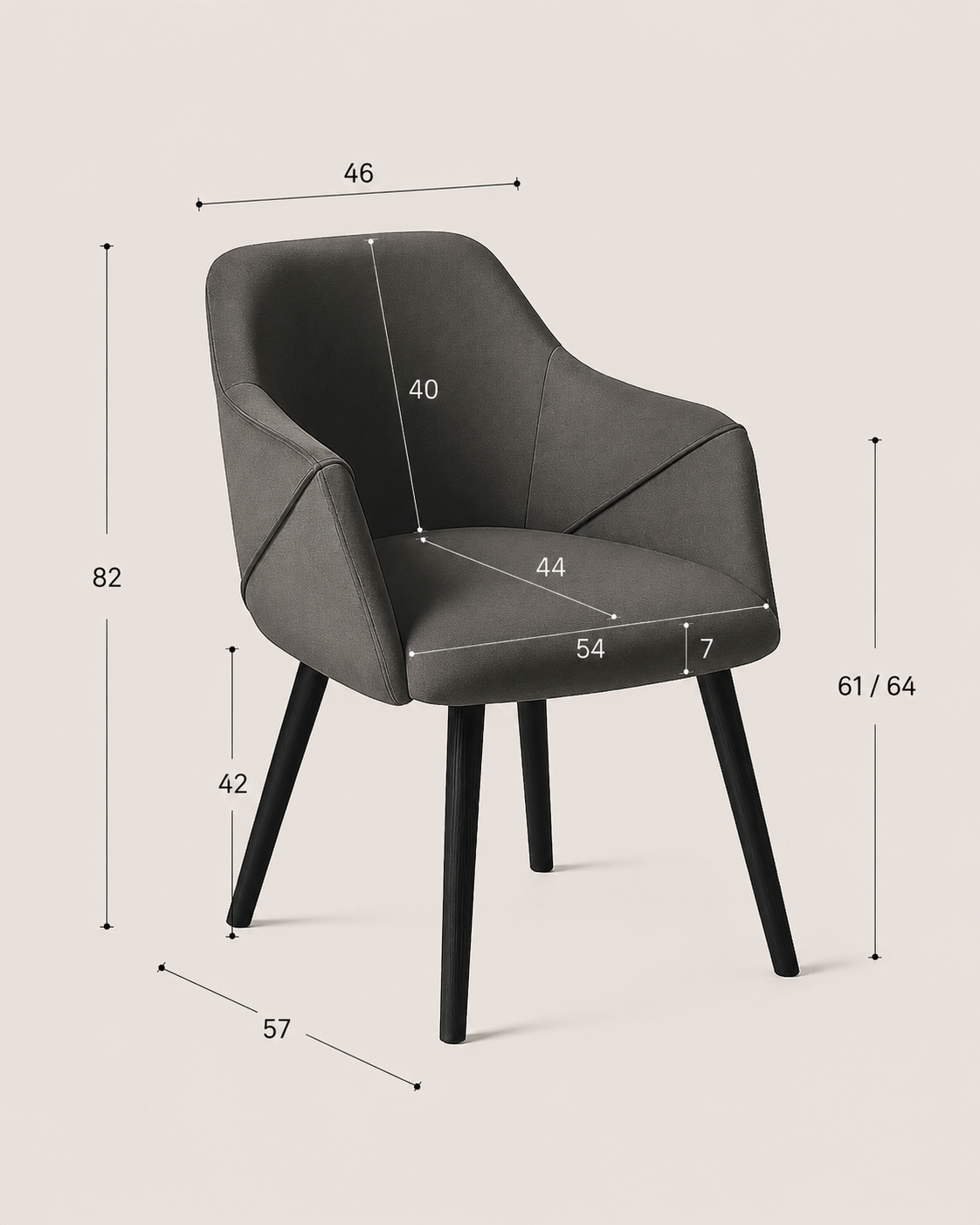 Bonanova Velvet Dining Chair – Set of 2 (Noir Black Fabric) – Outlet - Marcel Olsen