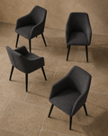 Bonanova Velvet Dining Chairs – Set of 4 (Pebble Velvet) – Outlet - Marcel Olsen