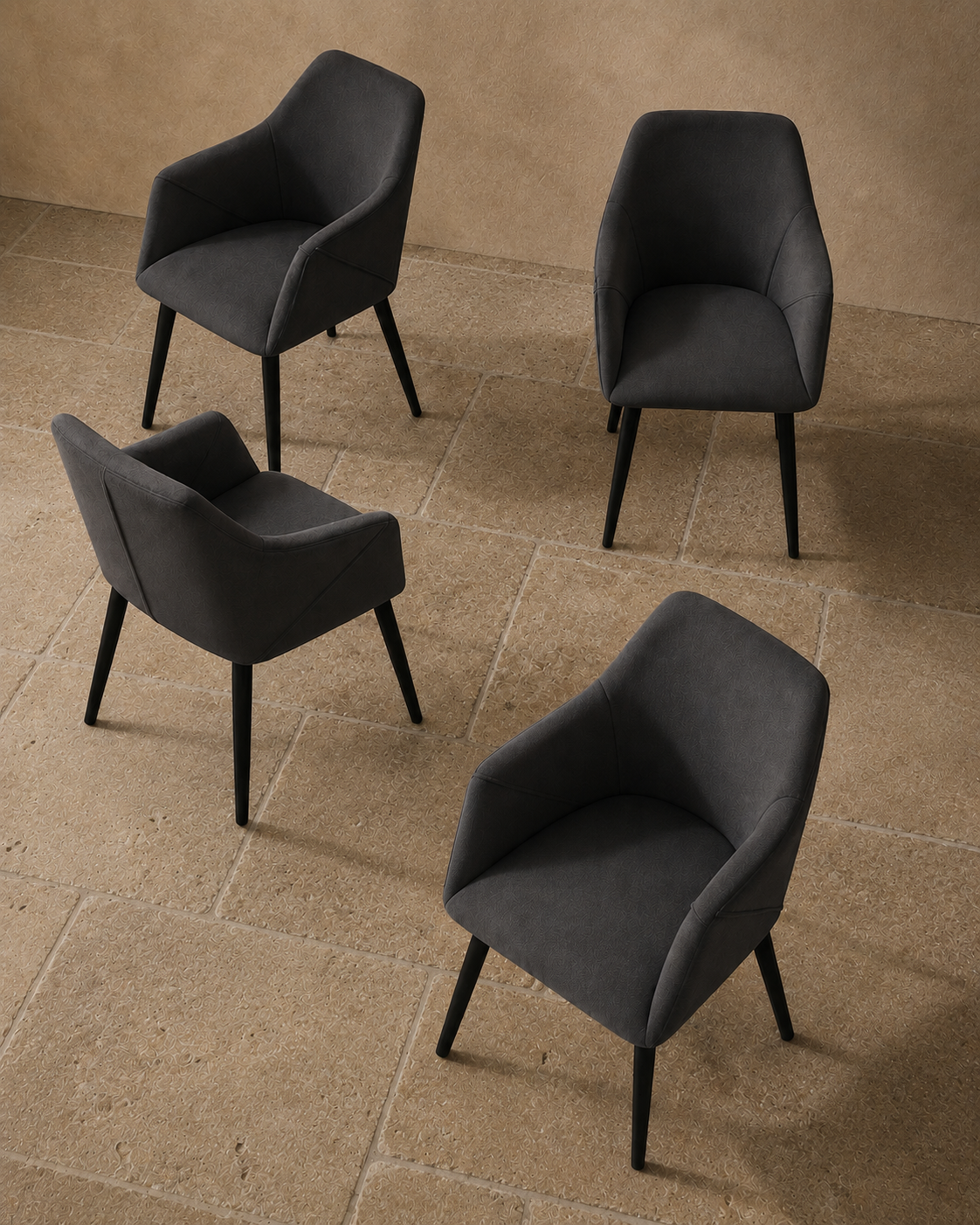 Bonanova Velvet Dining Chairs – Set of 4 (Pebble Velvet) – Outlet - Marcel Olsen