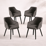 Bonanova Velvet Dining Chairs – Set of 4 (Granite Grey Fabric) – Outlet - Marcel Olsen