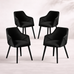 Bonanova Velvet Dining Chairs – Set of 4 (Noir Black Fabric) – Outlet - Marcel Olsen
