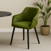 Bonanova Velvet Dining Chair (Verdigris Green Fabric) – Modern Upholstered Dining Chair with Armrests - Marcel Olsen