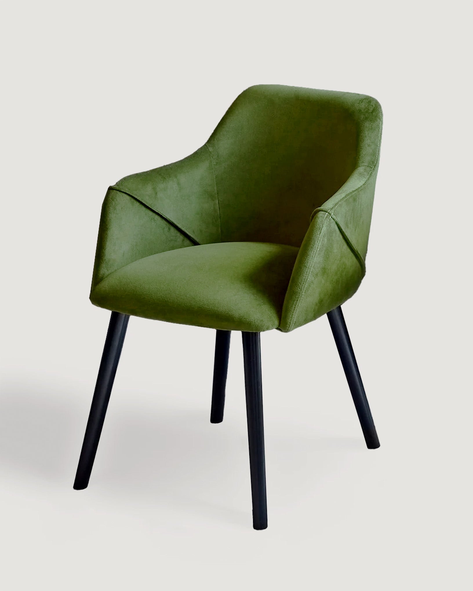 Bonanova Velvet Dining Chair (Verdigris Green Fabric) – Modern Upholstered Dining Chair with Armrests - Marcel Olsen