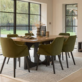 Bonanova Velvet Dining Chair (Verdigris Green Fabric) – Modern Upholstered Dining Chair with Armrests - Marcel Olsen