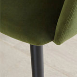 Bonanova Velvet Dining Chair (Verdigris Green Fabric) – Modern Upholstered Dining Chair with Armrests - Marcel Olsen