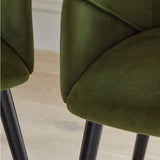 Bonanova Velvet Dining Chair (Verdigris Green Fabric) – Modern Upholstered Dining Chair with Armrests - Marcel Olsen