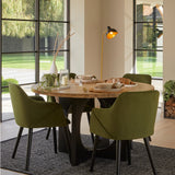 Bonanova Velvet Dining Chair (Verdigris Green Fabric) – Modern Upholstered Dining Chair with Armrests - Marcel Olsen