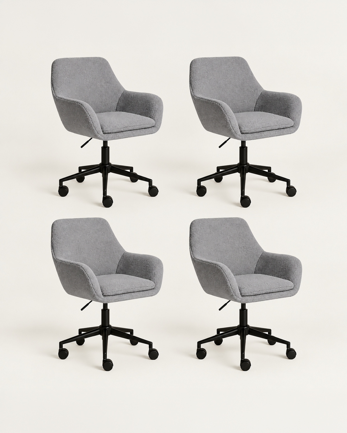 Chaise de bureau rembourrée Bouclé (Gris galet) – Outlet