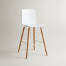 Casco Modern Bar Stool (Arctic White) – Scandinavian Style Shell Stool with Wooden Legs (66cm) (4 Units) Outlet Products - Marcel Olsen