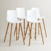Casco Modern Bar Stool (Arctic White) – Scandinavian Style Shell Stool with Wooden Legs (66cm) (4 Units) Outlet Products - Marcel Olsen