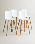 Casco Scandinavian Bar Stools – Set of 4 (Arctic White) – Outlet Outlet Products - Marcel Olsen