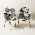 Casco Modern Dining Chair (Monochrome) – Scandinavian Style Shell Chair with Wooden Legs (4 Units) Outlet Products - Marcel Olsen
