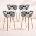 Casco Scandinavian Bar Stool Armchairs – Set of 4 (Monochrome) – Outlet Outlet Products - Marcel Olsen