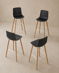 Casco Scandinavian Bar Stools – Set of 4 (Black/White, Seat Height 63cm) – Outlet Outlet Products - Marcel Olsen