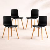 Casco Scandinavian Dining Chairs – Set of 4 (Jet Black) – Outlet - Marcel Olsen