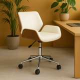 Silla de Oficina Danesa Ergonómica (Blanca, Alas) | Silla de Escritorio Escandinava