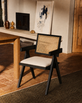 Chiva Rattan & Wood Dining Chair (Ebony) - Outlet - Marcel Olsen