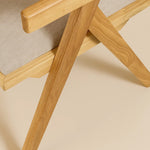 Chiva Rattan & Wood Dining Chair (Natural) – Rustic Boho Upholstered Chair with Armrests - Marcel Olsen